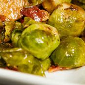 Warm Brussels Sprouts with Bacon and Mustard Vinaigrette
