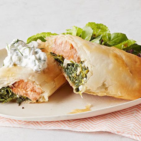 Wrapped Salmon with Spinach & Feta