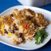 Chicken and Rice Casserole with Chiles, Corn and Black Beans