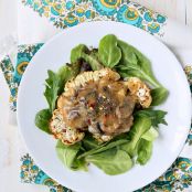 Cauliflower steaks with mushroom gravy