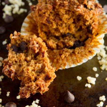 Sweet Potato Chocolate Chip Quinoa Crumble Muffins