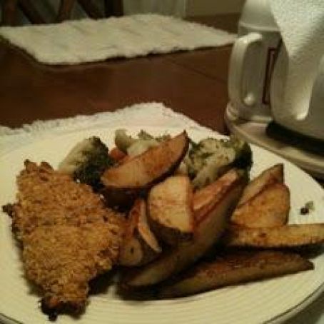 Crunchy Baked Fish with Homemade Potato Wedges