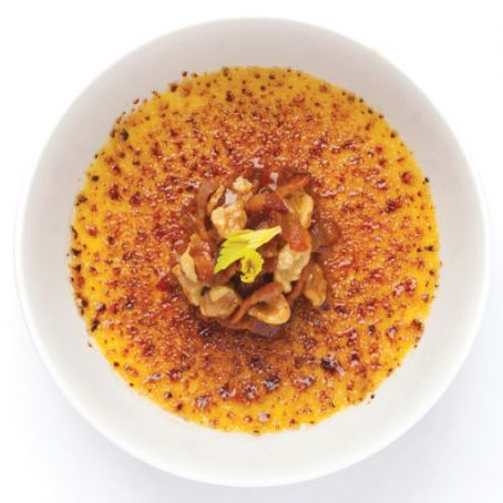 Maple Crème Brûlée with Lardons and Walnuts