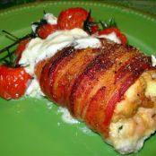 Bacon Wrapped Boursin Stuffed Chicken Breasts