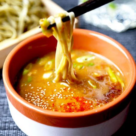 Homemade Spicy Miso Tsukemen (Dipping Noodles)