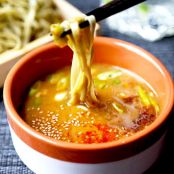 Homemade Spicy Miso Tsukemen (Dipping Noodles)