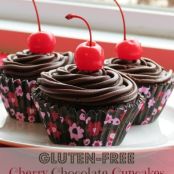 Cherry Chocolate Cupcakes (Gluten Free)