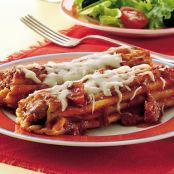 Sausage-Stuffed Manicotti with Sun-Dried Tomato Sauce