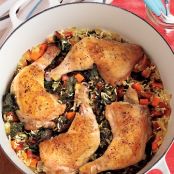 One-Pot Chicken and Rice with Swiss Chard
