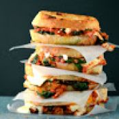 Grilled Cheese with Spinach-and-Tomato Sauce