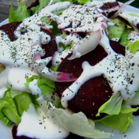 Horseradish: Roasted Beet Salad with Horseradish-Dill Sauce