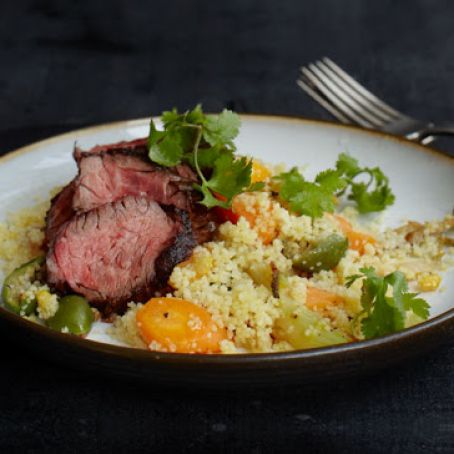 Hanger Steak with Spicy Lemon Couscous