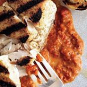 GRILLED HALIBUT w/GRILLED RRP HARISSA