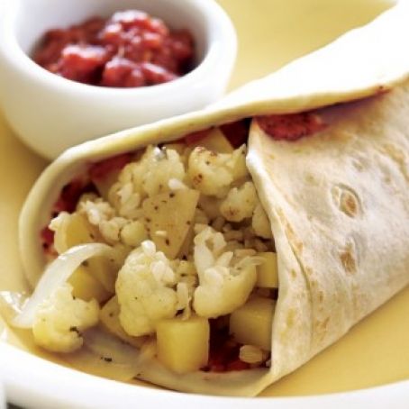 Potato and Cauliflower Burritos