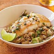 Halibut with Coconut-Red Curry Sauce