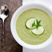 CHILLED ZUCCHINI YOGURT SOUP w/MINT