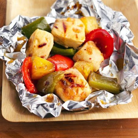 Grilled Pineapple-Chicken Kabob Packs