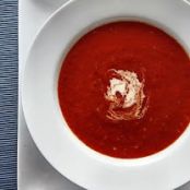 Roasted red bell pepper soup with cream