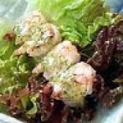 Grilled Shrimp in Lettuce Leaves with Serrano-Mint Sauce