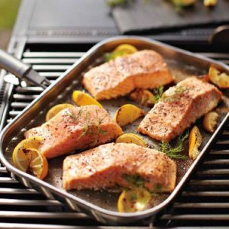 Grilled Salmon with lemon & dill