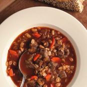 SLOW-COOKER BEEF, BACON AND BARLEY SOUP