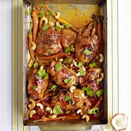 Sticky Citrus Chicken with Cashews