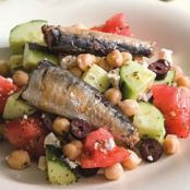 Greek Salad with Sardines for