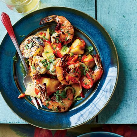 Grilled Cilantro-Lime Shrimp with Yuca