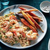 Creamy Lemon Orzo with Peas and Shrimp