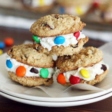 Monster Cookie Ice Cream Sandwiches