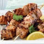 Tandoori-Style Salmon Kebabs w cucmber raita