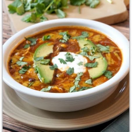 Slow Cooker Chicken Enchilada Soup