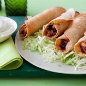 Chicken Flautas with Avocado Cream