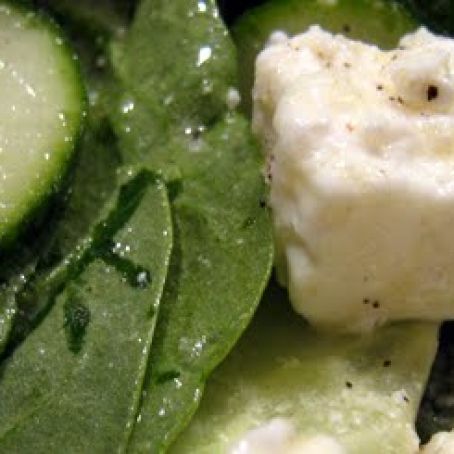 Spinach, Cucumber & Feta Salad with Cumin Vinaigrette