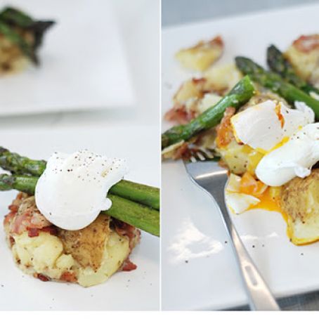 APPERTIZER -  Smashed New Potatoes with Grilled Asparagus
