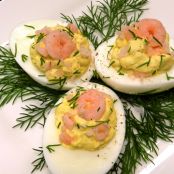 SHRIMP STUFFED EGGS