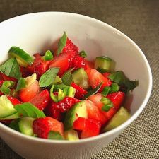 Strawberry Cucumber Salsa with Basil and Lime