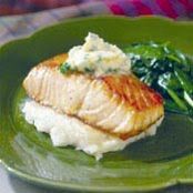 SEAR ROASTED SALMON w/LEMON GINGER BUTTER