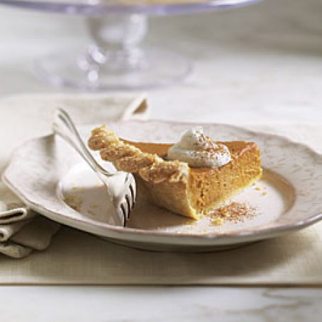 Sugar & Spice Pumpkin Pie with Brandied Ginger Cream