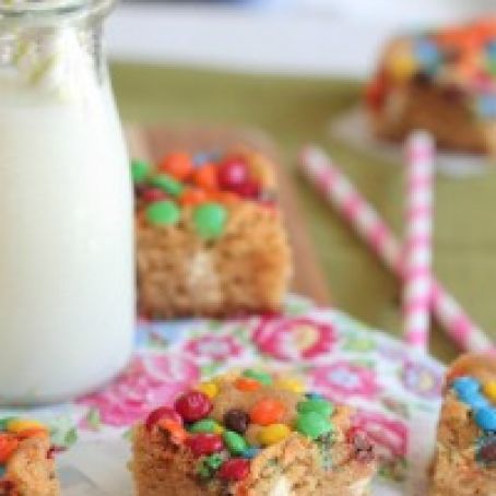 WHITE CHOCOLATE PEANUT BUTTER M & M BLONDIES