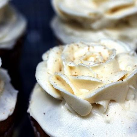 Pumpkin Cupcakes With Maple-Cream Cheese Frosting