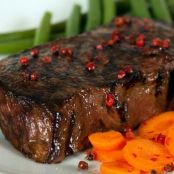 GRILLED NEW YORK STRIP STEAK w/MUSHROOMS