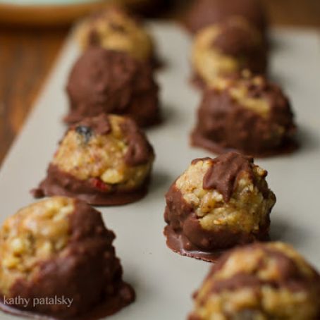 Chocolate-Covered Almond Butter Energy Bites or Bars