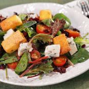 GREENS WITH POLENTA CROUTONS