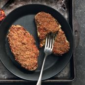 Cheese-Stuffed Potatoes with Yogurt-Spice Paste and Sesame Seed Crust