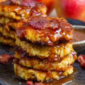 Apple and Cheddar Fritters in Caramel Sauce
