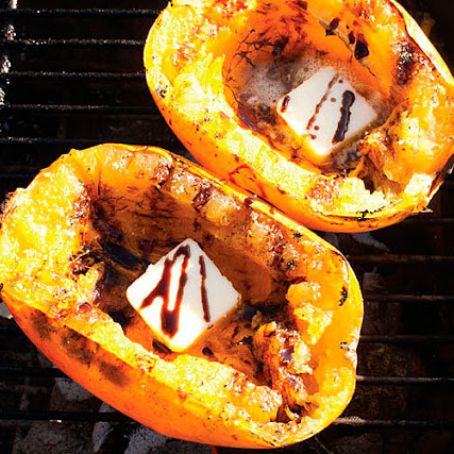 Grill-Roasted Spaghetti Squash with Molasses and Butter