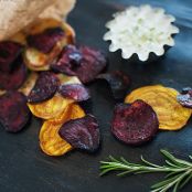 Beet Chips with Tzatziki Dipping Sauce