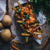 Oven Baked Curry Fries with a Tikka Masala Sauce