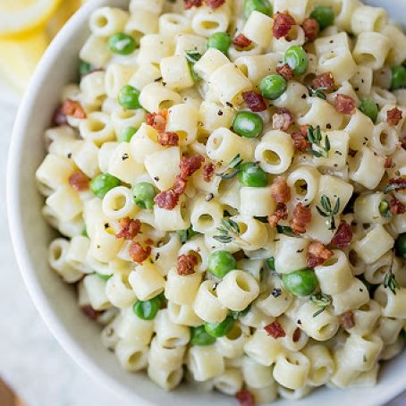 Summer Macaroni Salad In Lemon-Thyme Dressing, Creamy With A Tangy Twist